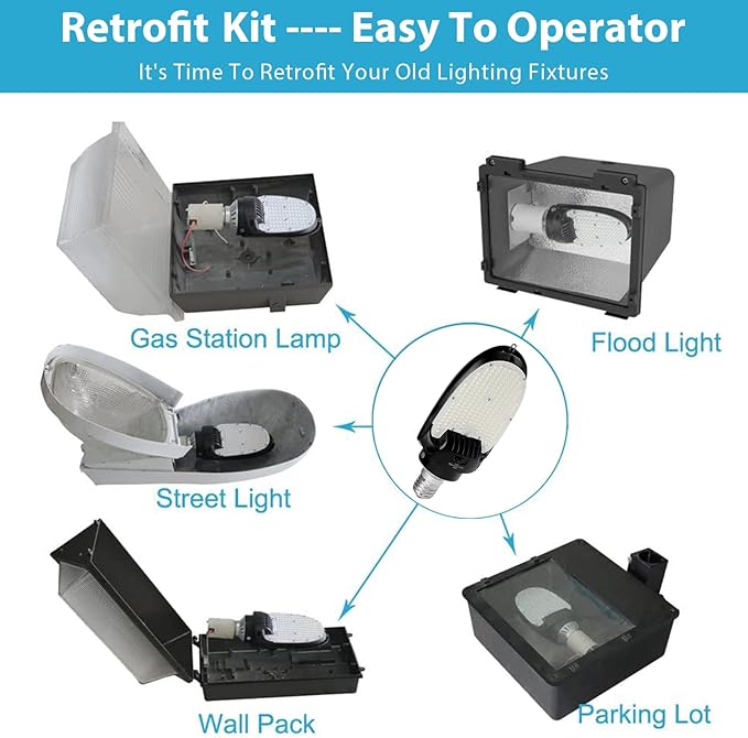 115W Retrofit LED Corn Light, 15500Lm Directional Bulb with Rotatable E39 Mogul Base, 5000K 180° Paddle Lamps, 75W/95W/115W Tunable, Replaces 400w Metal Halide for Parking Lot Shoebox Lighting, UL