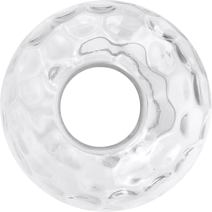 Glass Lamp Shade Replacement Globe & Cover for Lighting Fixture, 5.9" Diameter, 1-5/8 inch Fitter, 2 Pack Clear Hammered Vanity Globe Lamp Shade