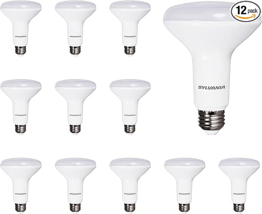 Sylvania LED Flood BR30 Light Bulb, 65W = 9W, 10 Year, 650 Lumens, Dimmable, 2700K, Soft White - 12 Pack (41262)