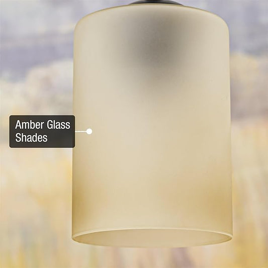 Kira Home Villa 5.5" Amber Glass Shades, Replacement Glass, 1.75" Fitter Size, 4" x 5.5", 3-Pack