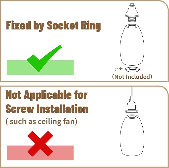 Pendant Light Lamp Shade Replacement with 1-5/8" Fitter, ALUCSET Metal Lampshade Height 7.8 in Diameter 4.7 in Oval Shaped Etched Cover for Pendant Kitchen Wall Sconce Chandelier Vanity Light 1-Pack