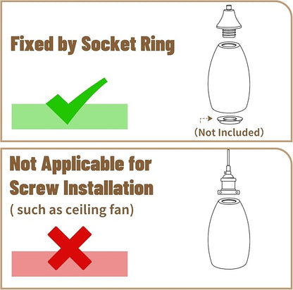 Pendant Light Lamp Shade Replacement with 1-5/8" Fitter, ALUCSET Metal Lampshade Height 7.8 in Diameter 4.7 in Oval Shaped Etched Cover for Pendant Kitchen Wall Sconce Chandelier Vanity Light 1-Pack