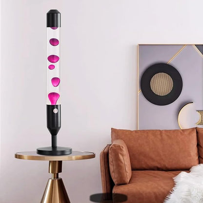 24.4-Inch Relaxing Liquid Motion Lamps,Magma Lamps, Home Decor Living Room Office Bedroom Lamp (Purple Wax White Water/Black)
