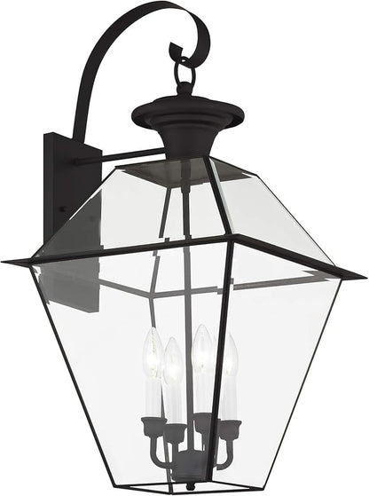 Livex Lighting 2386-04 Westover 4-Light Outdoor Wall Lantern, Black