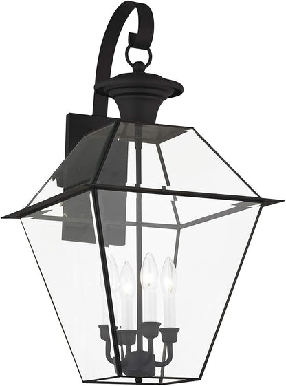 Livex Lighting 2386-04 Westover 4-Light Outdoor Wall Lantern, Black