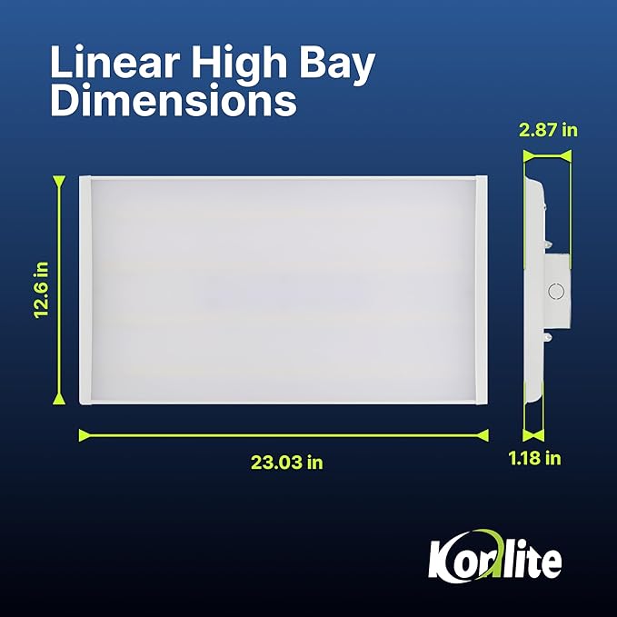 Konlite - 2 FT Linear LED Shop Lights, 105W, 14,170LM Bay Ceiling Shop Light for Commercial & Industrial Use, Non-Maintenance Shop Lights for Workshop, Garage Light, 5000K Daylight, Dimmable 1-10V