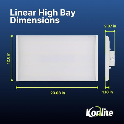Konlite - 2 FT Linear LED Shop Lights, 105W, 14,170LM Bay Ceiling Shop Light for Commercial & Industrial Use, Non-Maintenance Shop Lights for Workshop, Garage Light, 5000K Daylight, Dimmable 1-10V