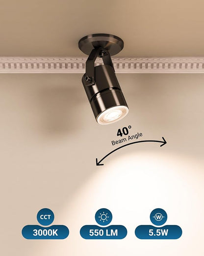Sunco 24 Pack MR16 LED Bulb, GU10 Dimmable Track Light Bulbs, 5.5W=50W, 3000K Warm White, 550 LM, 25000 Lifetime Hours UL