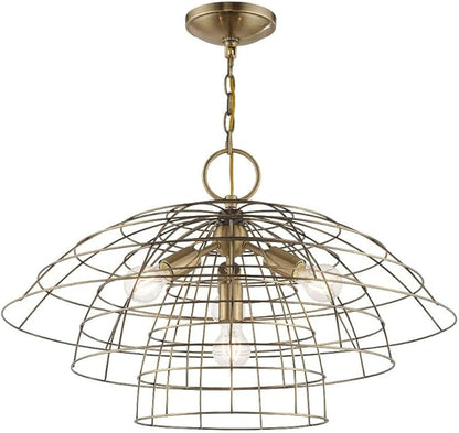 Livex Lighting 4 Lt Antique Brass Chandelier