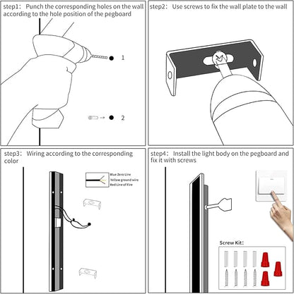 Outdoor Long Strip Wall Lights, 59inch Modern LED Wall Sconces, 3 Color 3000K/4500K/6000K, IP65 Waterproof, Black Outside Garage Lighting Fixtures for House, Patio, Garden, Balcony