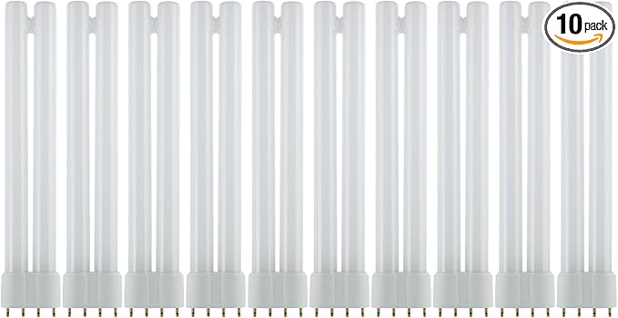Sunlite FT18DL/835 Compact Fluorescent Plug-in Tube Light, 18 Watts 120 Volts, 10000 Rated Hours, 2G11 4-Pin Base, 1200 Luments, Twin Tube, 3500K Neutral White, 10 Pack