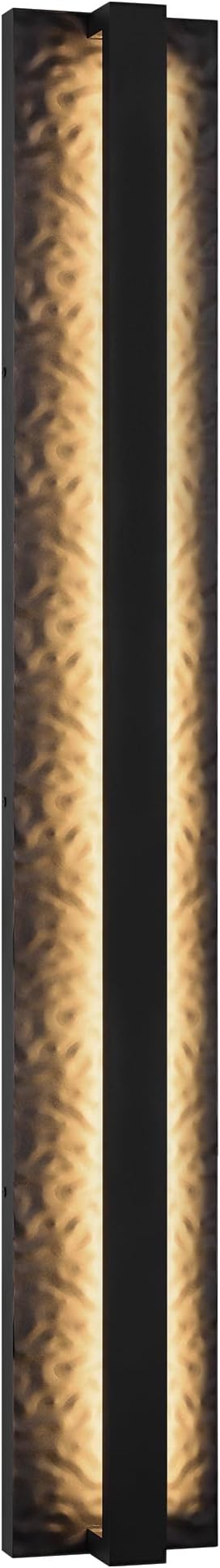 LamQee 31.5" Long Outdoor Modern LED Wall Light 3000K 1400LM, Hammered Wrought Iron and Aluminum, Linear Exterior Lighting Fixtures Wall Mount Waterproof Outside Sconce for House Porch Patio Garage