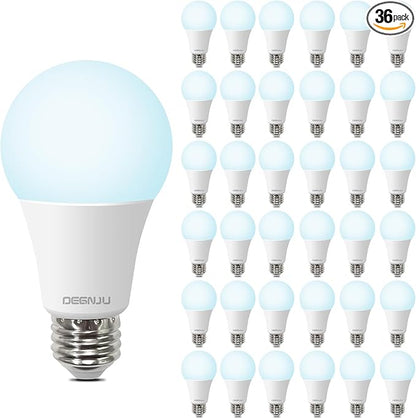 LED Light Bulbs Daylight 5000K, 100 Watt Equivalent LED Bulbs, A19 Standard Bulbs, 1500 LM, 15000 Hours, E26 Base, Non-Dimmable, 13W LED Bulbs for Bedroom Living Room 36 Pack