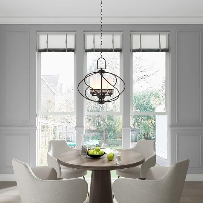 Livex Lighting 4724-91 Westfield 4-Light Chandelier, Brushed Nickel, 22"L x 22"W x 21.25"H