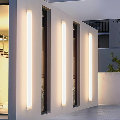 2 Pack 47.2In Long Outdoor Wall Lights 35W Exterior Wall Light 3000K Outdoor Wall Mount Lighting IP65 Waterproof Anti Rust for House(White)