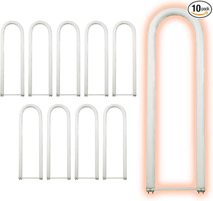 GoodBulb 28 Watt 6 Inch T8 Fluorescent U-Bend Light Bulb 3500K Neutral White Light Medium Bi-Pin Base High Output 1773 Lumens 28W 10000 Life Hours 80 CRI Pack of 10 Bulbs