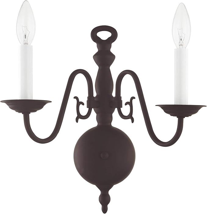 Livex Lighting 5002-04 Williamsburgh 2 Light Black Wall Sconce