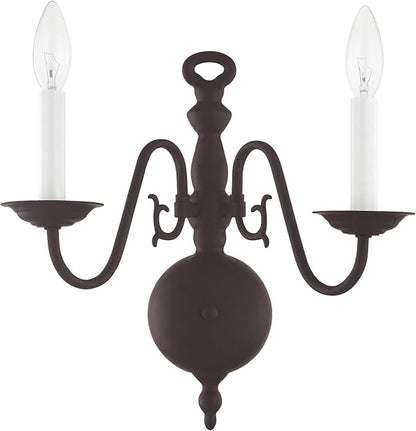 Livex Lighting 5002-04 Williamsburgh 2 Light Black Wall Sconce
