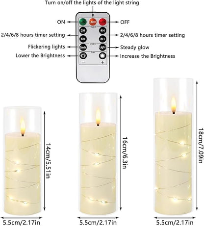 24 Pack Christmas Decoration Flickering Flameless Candles,Battery Operated Candles,LED String Lights LED Candles for New Year, Home Decor, Parties,Wedding(D2.2 xH 5" 6" 7") (Ivory)