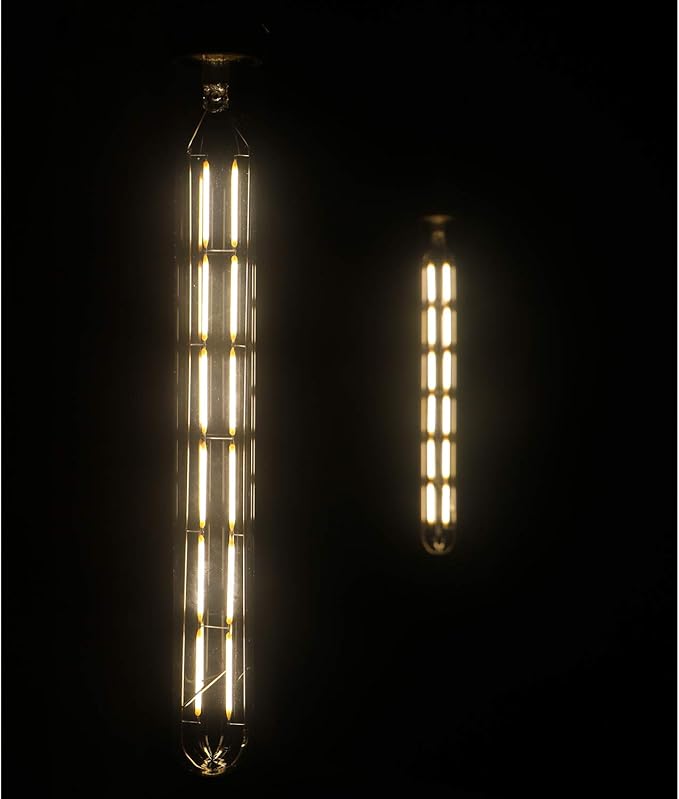 Dimmable Led Tubular Bulb 12W,3000K Soft White,T30 Long Tube Edison Led Vintage Filament Bulb,100W Equivalent,Clear Glass Cover, E26 Medium Base,4-Pack. (11.8in(300mm)-12W)