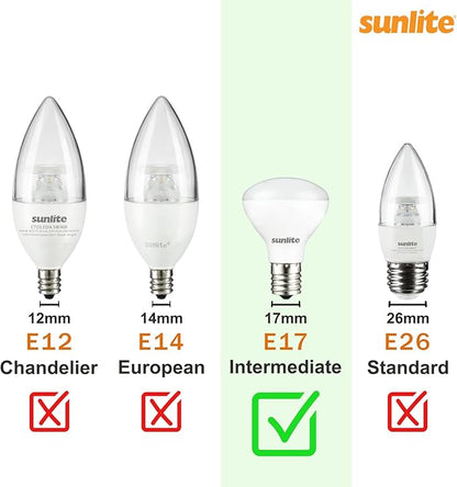 Sunlite LED Filament T6 T6.5 Tubular Light Bulb, 2 Watts (25W Equivalent), 180 Lumens, Intermediate E17 Base, Non-Dimmable, 139 mm, ETL Listed, 2700K Soft White, 6 Count