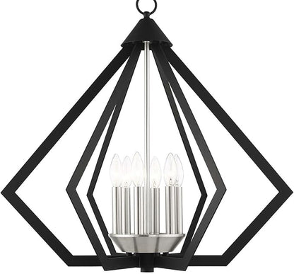 Livex Lighting 40926-04 6 Light Black Chandelier