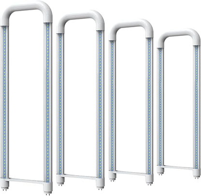 Romwish U Shaped LED Tube Lights, T8 T12, 18W(40W Equiv.), 6000K Super Bright, 2000LM, Fluorescent Light Tube Replacement, Ballast Bypass, Dual-Ended Powered, Clear Cover, 4 Pack