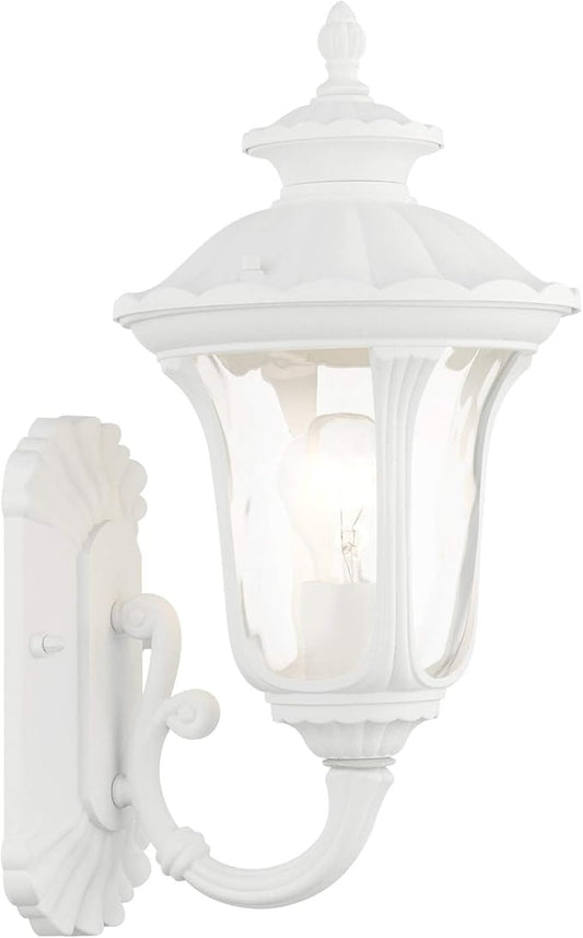 Livex Lighting 7850-13 Oxford 1 Light Outdoor Wall Lantern, White, 7.25 x 15.5 x 8.75