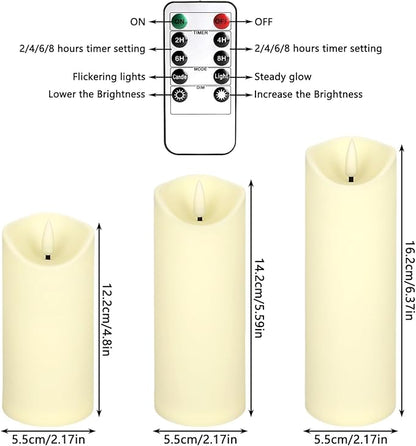 24 Pack Christmas Decoration Flickering Flameless Candles, Battery Operated Candles,LED Candles for Home Decor,Wedding,Halloween,Birthday,Valentine'sDay (D2.2 xH 5" 6" 7" Ivory)