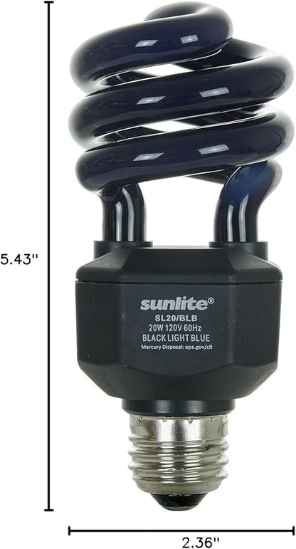 Sunlite SL20/BLB 20W Black Light Spiral - 05439-(Case of 24)