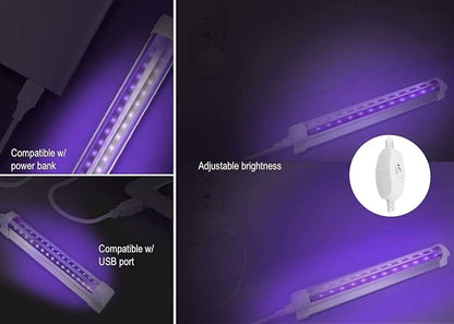 LED Blacklights, 6W LED Tube for Black Light Bulbs Replacement, Black Light Poster, UV Art, Bedroom, Halloween and Blacklights Parties
