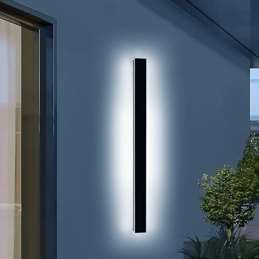 Outdoor Long Wall Light, 59inch LED Wall Mounted Sconces, 3000K-6000K Dimmable, Modern Lighting Fixture IP65 Waterproof Exterior Wall Light for Courtyard, Hallway, Garage with Remote Control