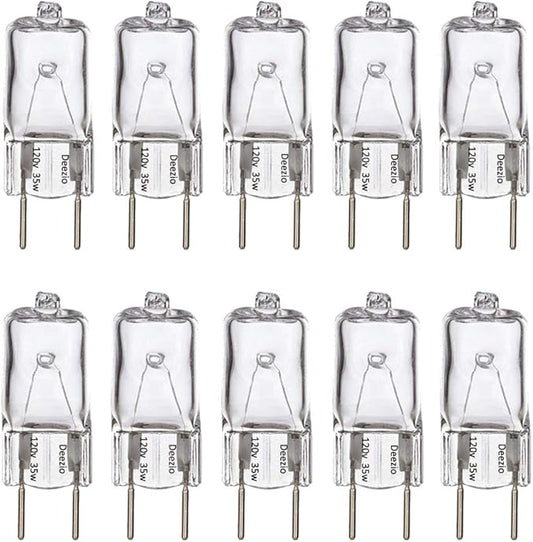Deezio Xenon G8 35w 120v Bulb 120V T4 Light Bulbs 190Lumen G8 Base 120 Volt JCD Type, Pack of 10