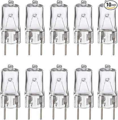 Deezio Xenon Lamp 110 130v 50w Xenon Light Bulbs 50-Watt 650 Lm, 120-Volt G8 Base, Pack of 10