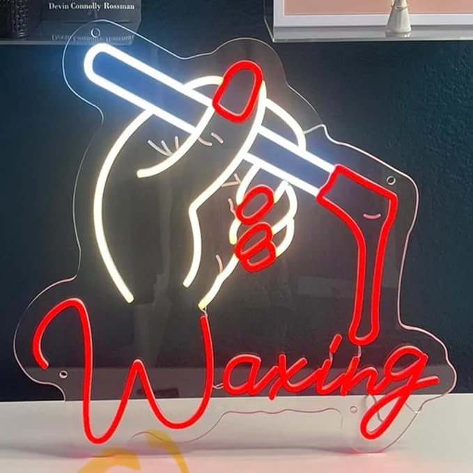 Waxing Neon Sign,Beauty Salon Sign,Esthetics Salon Sign,Waxing Room Wall Decor,Body Waxing Business Sign,Spa Salon Wall Art,Salon Gift Size:16x16inch