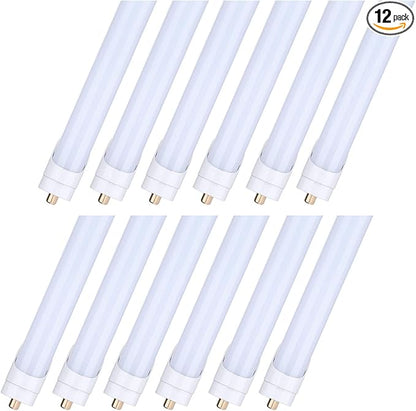 8 Foot Led Lights, F96T12 8ft Led Bulbs Fluorescent Replacement, T8 T10 T12 96" 45Watt FA8 Single Pin LED Shop Lights 5400LM, Ballast Bypass, 5000k, Workshop, Warehouse, Frosted Cover(12 Pack)