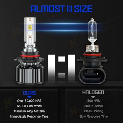 Compatible For Toyota Corolla High and Low Beams Light Bulbs 2001 2002 2003 2004 2005 2006 2007 2008 2009 2010 2011 2012 2013 2014 2015, 6500K White, 500% Brightness, for Off-Road Use Only, 4 PCS