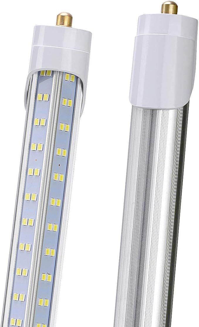 FA8 Super Bright 10-Pack T8 T10 T12 LED Tube Lights - 8 Foot, 120W 18800lm 5000K, Clear Cover, Replaces Fluorescent Bulbs