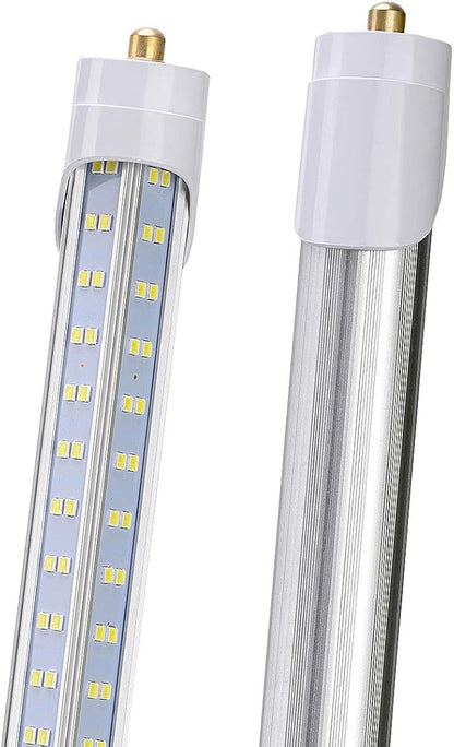 FA8 Super Bright 10-Pack T8 T10 T12 LED Tube Lights - 8 Foot, 120W 18800lm 5000K, Clear Cover, Replaces Fluorescent Bulbs