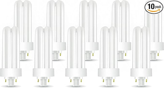 Circle (10 Pack) PLT-26W 827, 4 Pin GX24q-3, 26 Watt Triple Tube, Compact Fluorescent Light Bulb…
