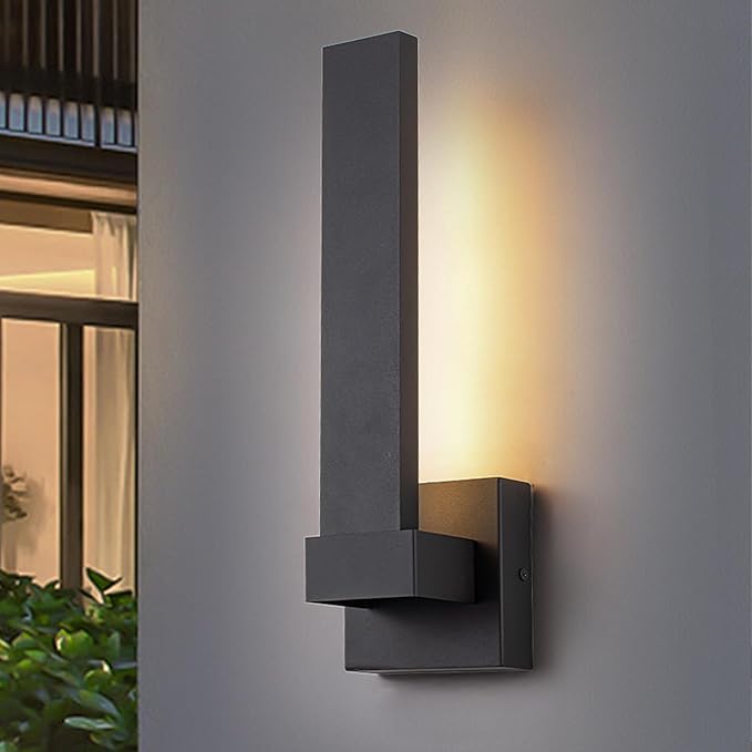 Modern Outdoor Wall Lights 15.5" LED Exterior Lighting Fixtures Patio Wall Lights Fixture Waterproof Outside Wall Sconces for Porch Yard Front Door Garage