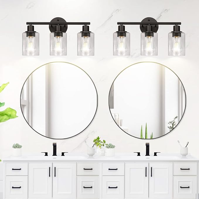 Clear Glass Shades Replacements 3-Pack Shade Cover Globes for Light Fixtures