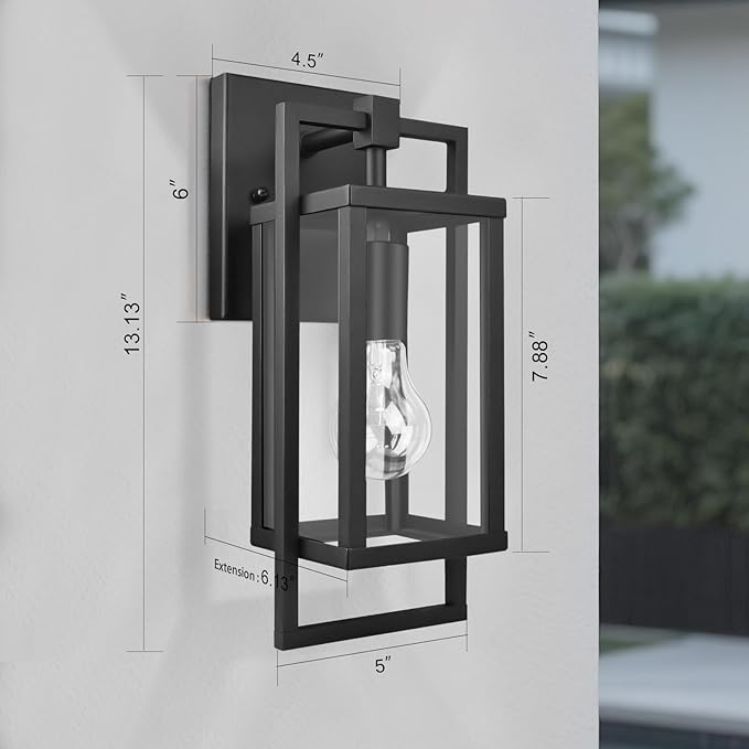 ALVIME Outdoor Wall Lights, Exterior Light Fixture, Waterproof Exterior Wall Sconce, Porch Outside Lights for House, Entryway, Front Door, Backyard, Patio, Garage, E26 Base&High Strength Clear Glass