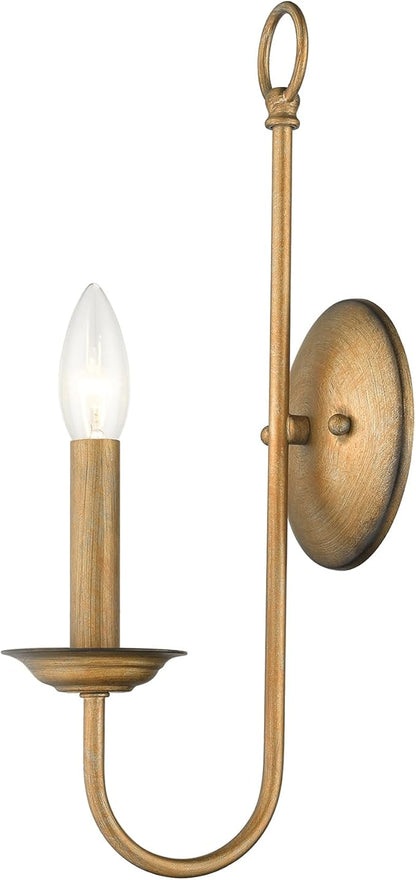 Livex Lighting 42681-07 Steel Wall Sconce for Home Decor; Stylish Wall Decor, 1 Light Fixture Bronze Finish