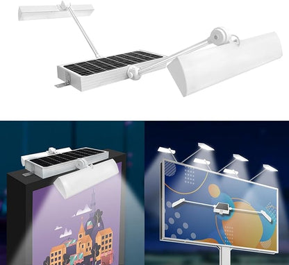 Outdoor Solar Sign Light, 420 LEDs, 5090 Lumens, 12000 mAh, IP65 Waterproof, Solar Powered Commercial Lights, For Real Estate Signs, Garden Walls, Large Store Sign Lighting