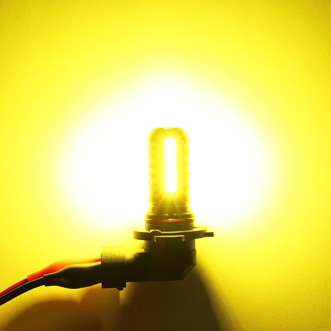 PHINLION H10 9140 9145 Yellow LED Fog Light Bulbs 3000 Lumens Super Bright 3030 27-SMD 9040 9045 9055 9155 LED Bulb Replacement for DRL or Fog Lamps, Golden Yellow