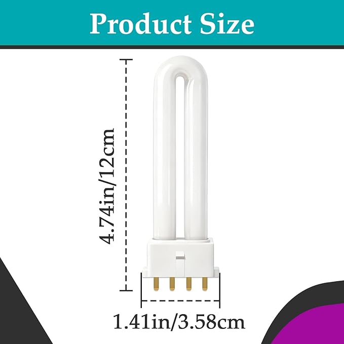 8 Pcs FLS/E9W 6400K Camping Lantern Bulb, Suitable for Coleman Lantern, Rayovac F9w-1, F9W-2, Satco S8365, Kandolite 96500, CFSE/841, CFDS/E/841 and Ozark Trail, 4 Pin 2G7 Base, Bright & Stable Light