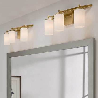 White Frosted Glass Shade Replacements - 4 Pack Elegant Cylinder Glass Globe Shades with 1-5/8-inch Fitter for Pendant, Chandelier, Wall Sconces