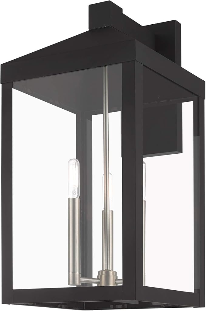 Livex Lighting 20585-04 Nyack Black 3 Light Outdoor Wall Lantern