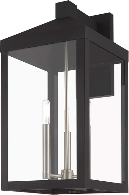 Livex Lighting 20585-04 Nyack Black 3 Light Outdoor Wall Lantern